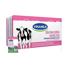 Sữa tươi tiệt trùng Vinamilk dâu 220ml thùng 48 bịch