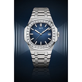 Đồng hồ nam chính hãng I&W CARNIVAL 721G2-T1 Kính sapphire chống xước ,Chống nước 50m ,Bảo hành chính hãng,Máy cơ (Automatic),dây kim loại thép không gỉ 316L, mặt xanh thiết kế đơn giản dễ đeo
