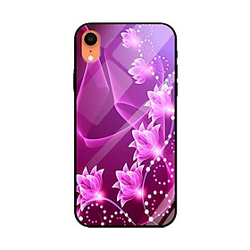 Ốp lưng kính cường lực cho iPhone Xr Nền Họa Tiết 3D Hồng - Hàng Chính Hãng