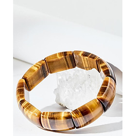 Vòng tay đá mắt hổ bản hẹ vàng nâu Ngọc QUý Gemstones