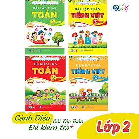 Sách - Combo 4 Cuốn Bài Tập Tuần và Đề Kiểm Tra Toán - Tiếng Việt Lớp 2 - Cánh Diều - Học Kì 1