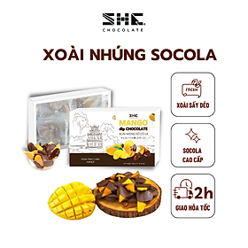 Xoài nhúng socola hộp 120g SHE Chocolate - Quà tặng du lịch phong cảnh Hồ Hoàn Kiếm Hà Nội