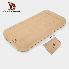 Đệm Ngủ Giường Hơi Cắm Trại Ngoài Trời CAMELCROWN Nệm Hơi Nâng Cao Pvc Có Bơm Tích Hợp - Dày 24 cm, bơm không khí miễn phí - màu cát lún