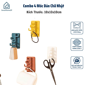 Mua Combo 4 Móc Dán Chữ Nhật Siêu Bền - Móc Nhựa Xoay Đa Năng Dán Tường  Chịu Lực Tố - HÀNG CHÍNH HÃNG MINIIN