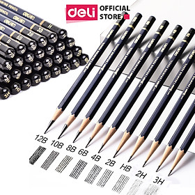 Bút Chì Phác Thảo Cao Cấp Deli Nuevo S999 | Độ Cứng Từ B – 14B, H, 2H, 3H, HB – 12 Chiếc