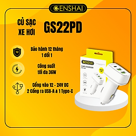 Mua Củ Sạc XE HƠI hàng chính hãng Genshai GS22PD 36W | Bảo hành 12 tháng 1 đổi 1 | Made in Việt Nam