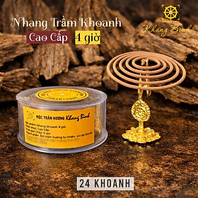 Nhang Khoanh Vòng Trầm Hương Cao Cấp 4 giờ ( 24 Khoanh ) - Mùi hương thanh diu , thơm ngọt nhẹ , Ít khói , phù hợp xông nhà , thiền tịnh - Mộc trầm hương Khang Bình