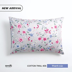 Vỏ gối Cotton Twill 40s 50x70 45x65 cm Sen Đá Home Bedding họa tiết, bao áo gối nằm cotton thô lụa cao cấp