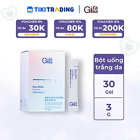 Bột Uống Trắng Da Bật Tone GILAA Glow White Premium Glutathione C (3g x 30 gói)