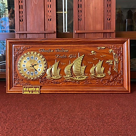 Mua Tranh đồng hồ gỗ hương thuận buồm xuôi gió kích thước 48*108 dày 4cm