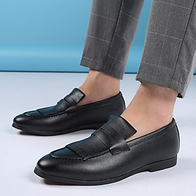 Loafers casual wear-resistant leather shoes fashion Korean fashion trend large size set foot men's shoes