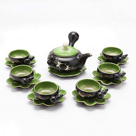 Mua Bộ bình trà tay cầm khắc trúc MNV-TS020
