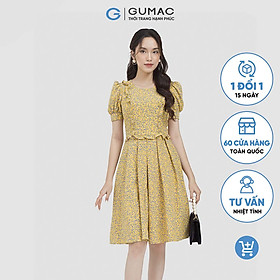Đầm xếp ly GUMAC DC06066 viền bèo