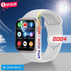 Đồng hồ Thông minh Android Camera xoay 180 màn hình cong Lắp sim nghe gọi độc lập Kết nối Wifi Tải app như Điện thoại xem Youtube Tiktok cho Trẻ em Học sinh Người lớn AMA Smartwatch S16 2024 hàng nhập khẩu - Bạc