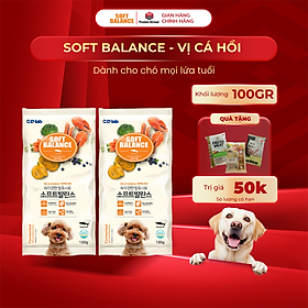 - Thức ăn hạt mềm cho chó mọi lứa tuổi vị cá hồi SOFT BALANCE