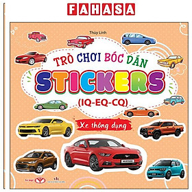 Sách - Trò Chơi Bóc Dán Sticker IQ-EQ-CQ - Xe Thông Dụng
