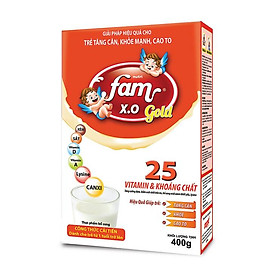 Thùng 24 Hộp Sữa bột FAM X.O GOLD 400GR cho bé trên 12 tháng tuổi