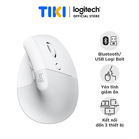 Chuột công thái học không dây Logitech Lift Vertical - Bluetooth|USB Logi Bolt, Silent giảm ồn, 4 nút tùy chỉnh, tương thích với Windows/macOS/iPad/PC - Hàng chính hãng