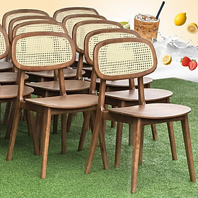 Mua Ghế cafe gỗ ash PLC 3A-W Nội thất Capta Ghế ăn nhà hàng gỗ tần bì không nệm lưng mắt cáo đan đẹp mắt tại tp hcm