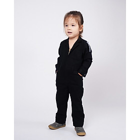 Jumpsuit Trẻ em Unisex_ Yvette LIBBY N'guyen Paris_VOYAGER_Màu Đen (Black), Vải lanh cao cấp viền cotton lụa Ý