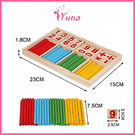 Hộp 100 số kèm que tính học đếm - Đồ chơi thông minh cho bé