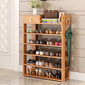 Mua ( GIÁ TỐT NHẤT) KỆ ĐỰNG GIẦY DÉP GỖ 5 TẦNG CÓ HỘP ĐỰNG ĐỒ TIỆN DỤNG
