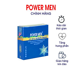 Bao Cao Su Powermen Hương Bạc Hà Mát Lạnh Siêu Mỏng 0.03 (Hộp 3 Chiếc)