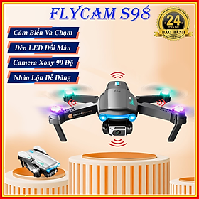 Flycam mini giá rẻ tập bay, Drone mini 8K S98 PRO MAX cảm biến tránh vật cản, giữ độ cao ổn định, nhào lộn 360 độ, đèn led bay ban đêm cực đẹp - Hàng chính hãng