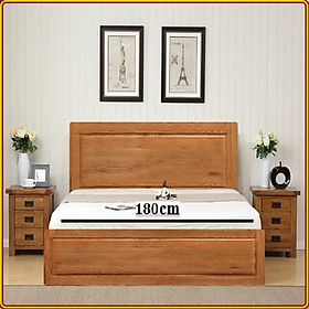 Giường ngủ Nhật gỗ sồi 1m8 Tundo - 0 Hộc