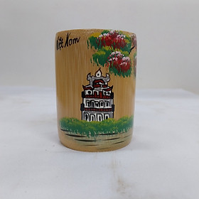 Mua Cốc Tre  Ly Tre vẽ tay phong cảnh quê hương Việt Nam  cốc đựng bút  quà tặng  trang trí  trồng cây