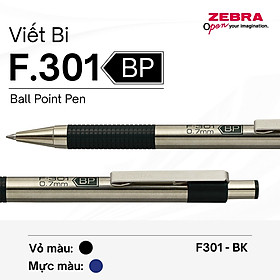 Bút Bi F.301 0.7mm Zebra Pen Mực Xanh - Vỏ Đỏ Xanh Lá Xanh Dương Đen 12.6g [Chính Hãng
