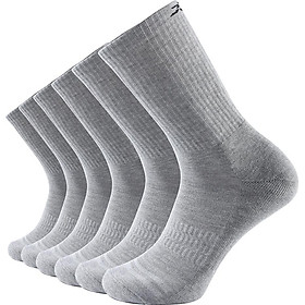6 Pairs of Solid Color Crew Socks Comfortable Breathable Socks for Men and Women