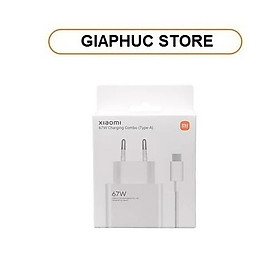 Mua Combo bộ sạc nhanh Xiaomi HyperCharge 1USB 67W + Cáp USB-A to Type-C - GiaPhucStore | Hàng Chính Hãng