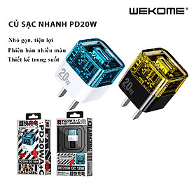 Mua  TRONG SUỐT  Cáp sạc 20W 6A Hàng Nhập Khẩu WEKOME WK Design trong suốt WDC 181 siêu bền chống đứt cho IPh 7 8 x xs max 11 12 13 14 pro