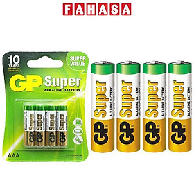 Vỉ 4 Pin Đũa GP Super Alkaline Battery AAA 1.5V - GP 24A-2U4