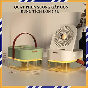 Mua Quạt Phun Sương Mini  Quạt Hơi Nước Mini Gấp Gọn  Quạt Hơi Nước Để Bàn Dung Tích Chứa Lớn Tới 2.5 Lít - Hàng Chính Hãng