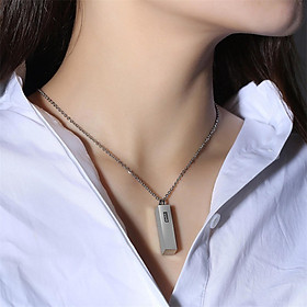 Ashes Urn Pendant Necklace Memorial Stainless Steel Keepsakes Cylinder Remembrance