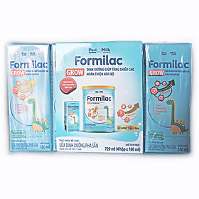 Thùng sữa dinh dưỡng pha sẵn Formilac Grow 180ml – Dinh dưỡng giúp tăng chiều cao, hoàn thiện não bộ