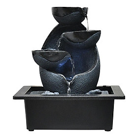 Tabletop Water Fountain Feng Shui Waterfall Landscape Home Table Ornaments