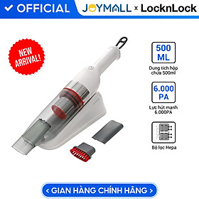 Mua Máy hút bụi cầm tay mini 0.5L LocknLock ENV136WHT  Hàng chính hãng  bộ lọc HEPA  75W  Lực hút mạnh  nhỏ gọn - JoyMall