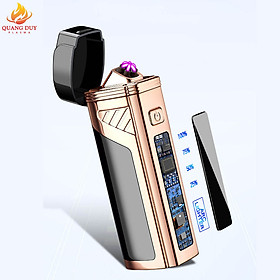 Mua Bật Lửa Điện 6 Tia Plasma Hình Trụ Cứng Cáp Kèm Đèn Led Hiển Thị Pin Cao Cấp