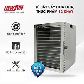 Máy sấy hoa quả, thực phẩm đa năng NEWSUN 12 khay sấy thực phẩm nhanh, đều cho chất lượng hoàn hảo - Hàng chính hãng