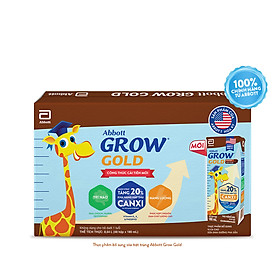 Thùng 48 Hộp sữa nước Abbott Grow Cacao Gold 180ml