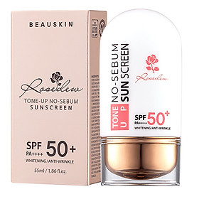 Kem chống nắng nâng tone kiềm dầu Beauskin Rose Dew Tone Up No-Sebum Sunscreen Hàn Quốc - 55ml