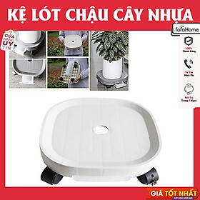  Đế Kê Chậu Cây- Kệ Lót Chậu Cây Có Bánh Xe Dễ Dàng Di Chuyển Và Khay Hứng Nước 1.5L Tiện Lợi - Chịu Lực 80kg