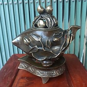 Mua Lư xông trầm bằng đồng  lư đốt trầm quả đào bằng đồng hun màu cổ  lư trầm -Đồ đồng Nguyệt Ánh