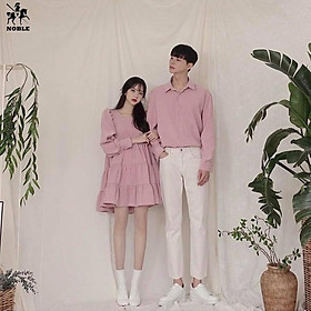 Set đồ đôi áo sơ mi nam - váy babydoll nữ cực xinh thời trang Noble TN23