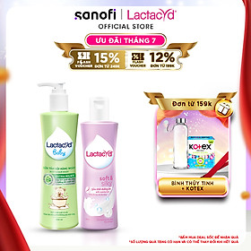 Bộ Dung Dịch Vệ Sinh Phụ Nữ Lactacyd Soft & Silky Dưỡng Ẩm 250ml + Sữa Tắm Gội Trẻ em Lactacyd Baby Extra Milky 500ml