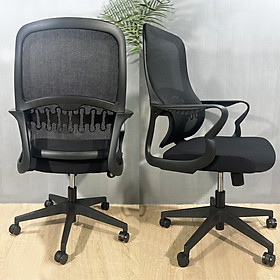 Ghế nhân viên lưng lưới màu đen CE4543-M Nội thất Capta Ghế xoay văn phòng lưng trung lưới nệm vải màu đen khung nhựa tăng giảm độ cao ngã gật gù tại HCM