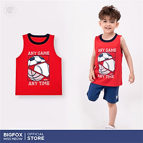 Áo ba lỗ bé trai BIGFOX - MISS MEOW chất cotton mền mịn họa tiết đẹp size trẻ em 3,4,5,6,7,8 tuổi